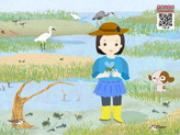 Mita在濕地看小螃蟹　呼籲保護濕地環境 桌布