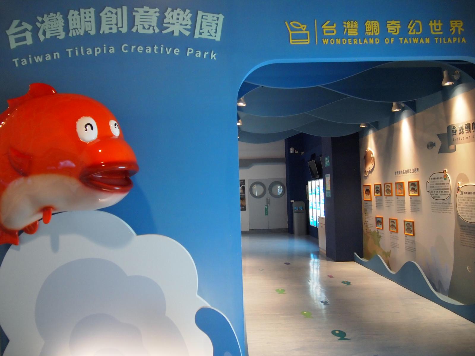 沿著地上小魚兒的導覽動線，了解台灣鯛的前世今生
