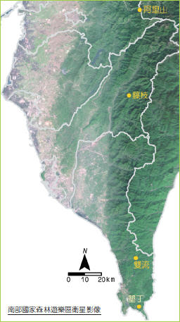 南部國家森林遊樂區衛星影像
