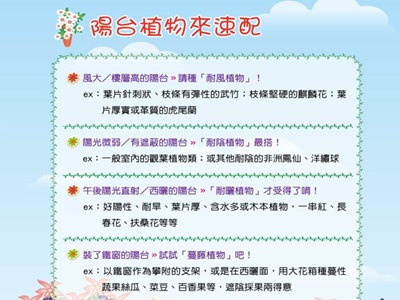 快來看看你家的陽台適合種哪種植物吧！